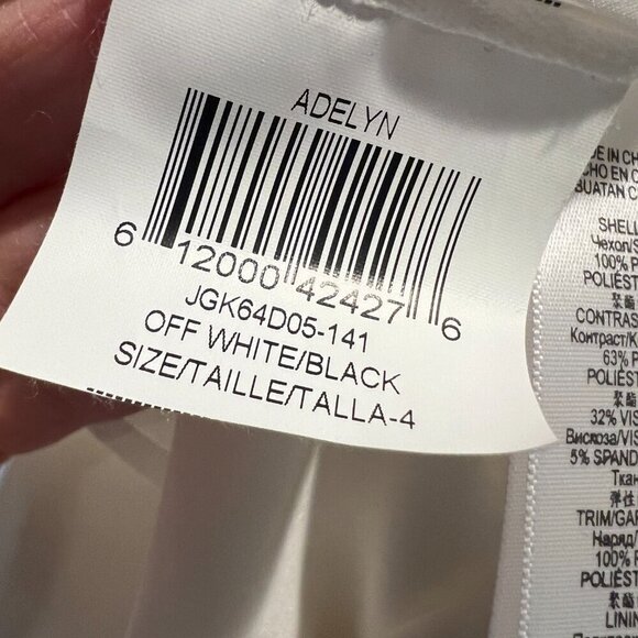 BCBGMaxAzria "Adelyn" Off White Sleeveless Pleated Skirt Lace Trim Dress, Size 4 - Picture 15 of 16